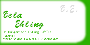 bela ehling business card